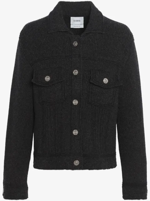 Barrie contrast-stitch knitted jacket