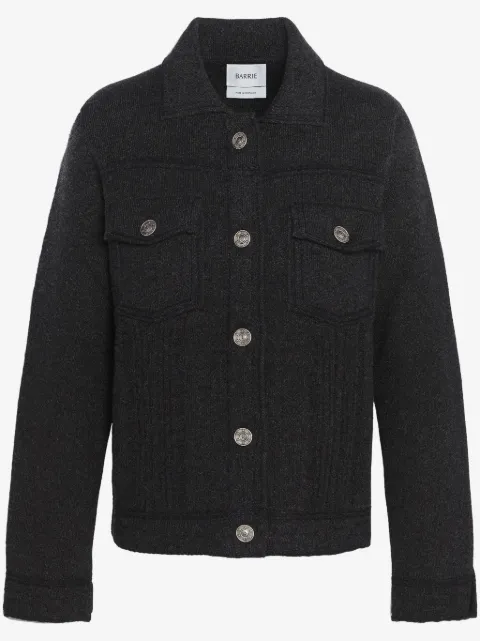 Barrie contrast-stitching denim-effect jacket