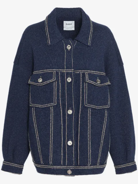 Barrie contrast-stitching denim-effect jacket