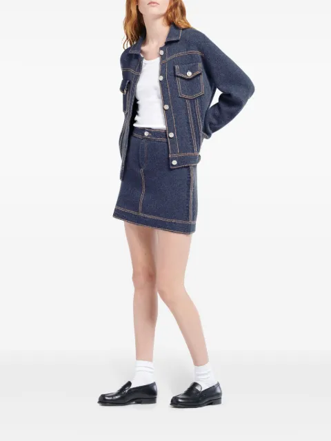 Barrie contrast-stitch mini skirt
