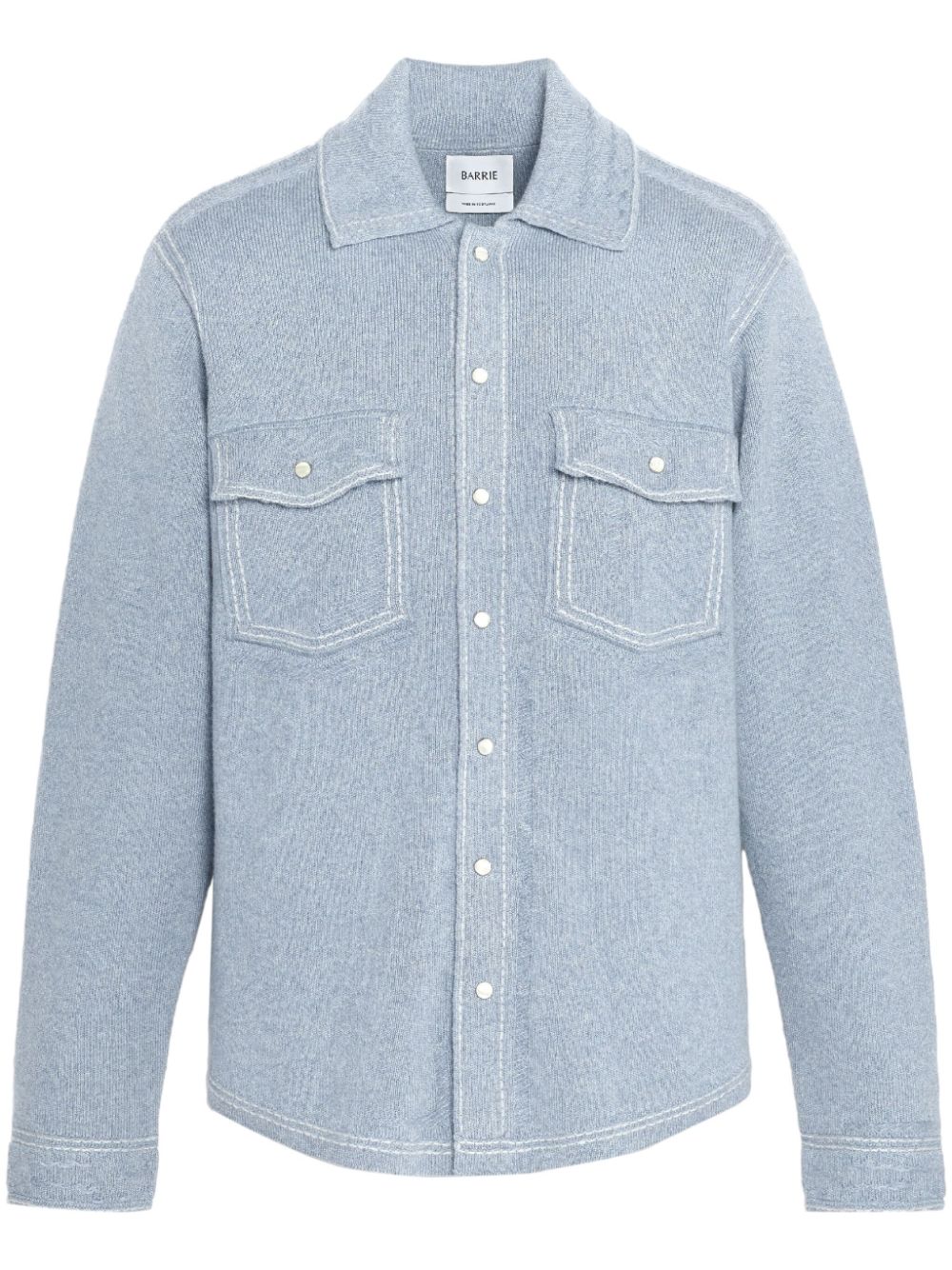 Shop Barrie Knitted Overshirt In Blue