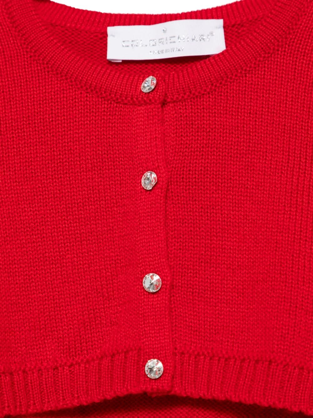 Shop Colorichiari Cropped Cardigan In Red