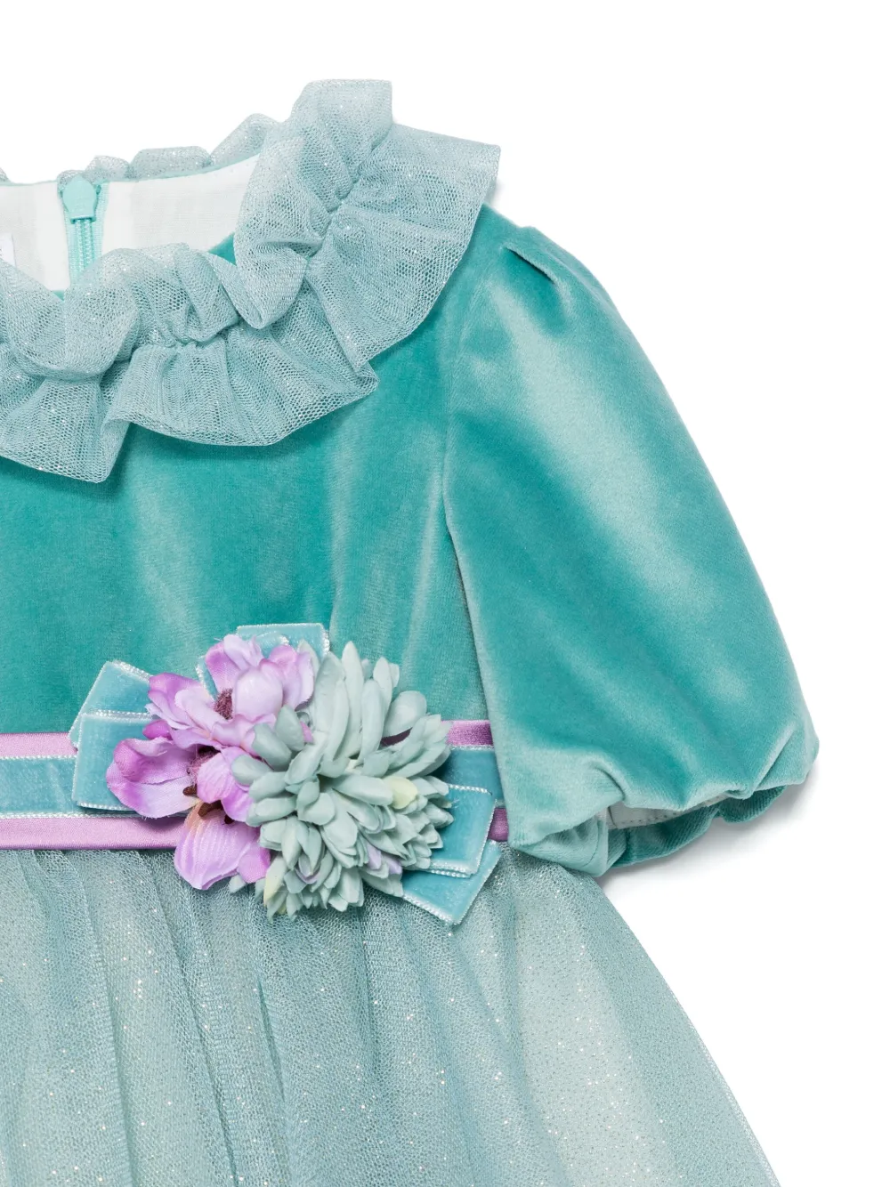 Colorichiari Jurk met bloemenpatch Groen