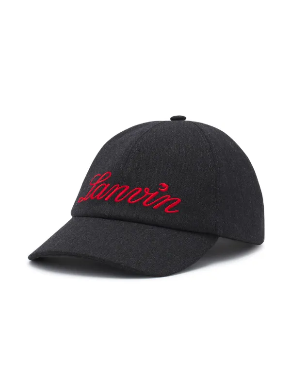 【LANVIN】Patch Logo Zigzag Ball Cap Lanvin embroidered-logo Cap | Black | FARFETCH