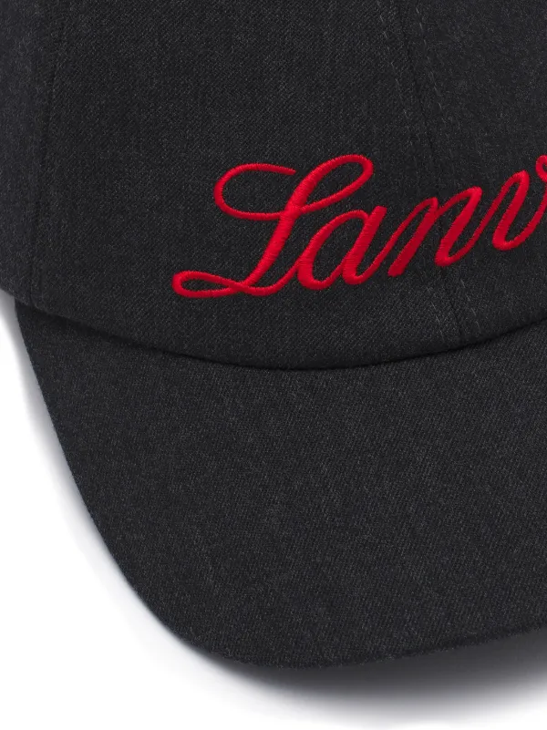 Lanvin embroidered-logo Cap | Black | FARFETCH