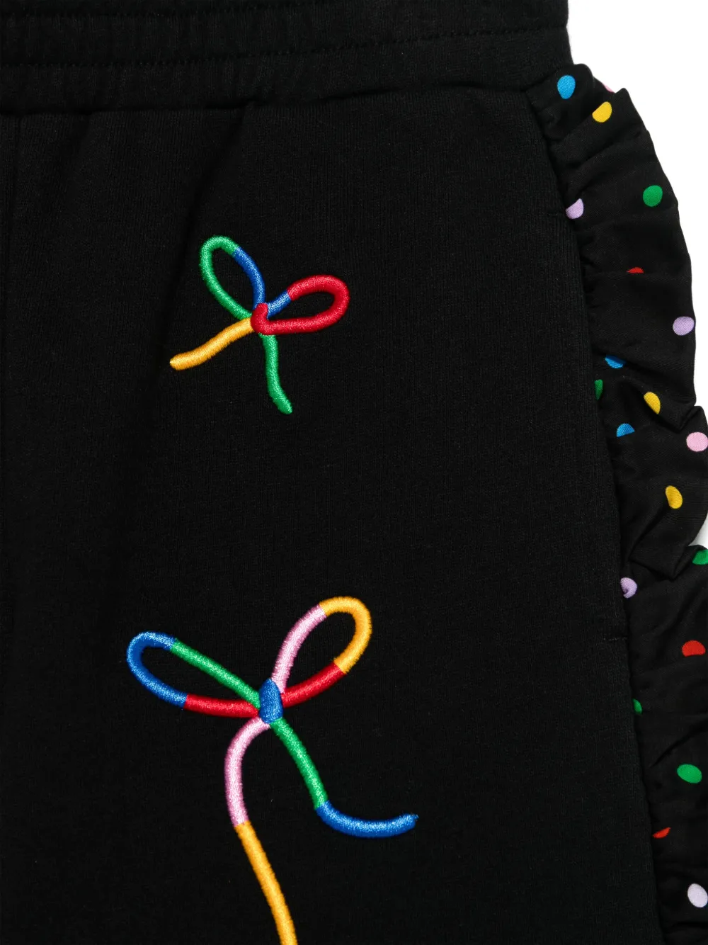 Stella McCartney Kids Broek met geborduurde strik Zwart