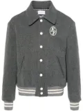 Family First logo-embroidered varsity jacket - Grey