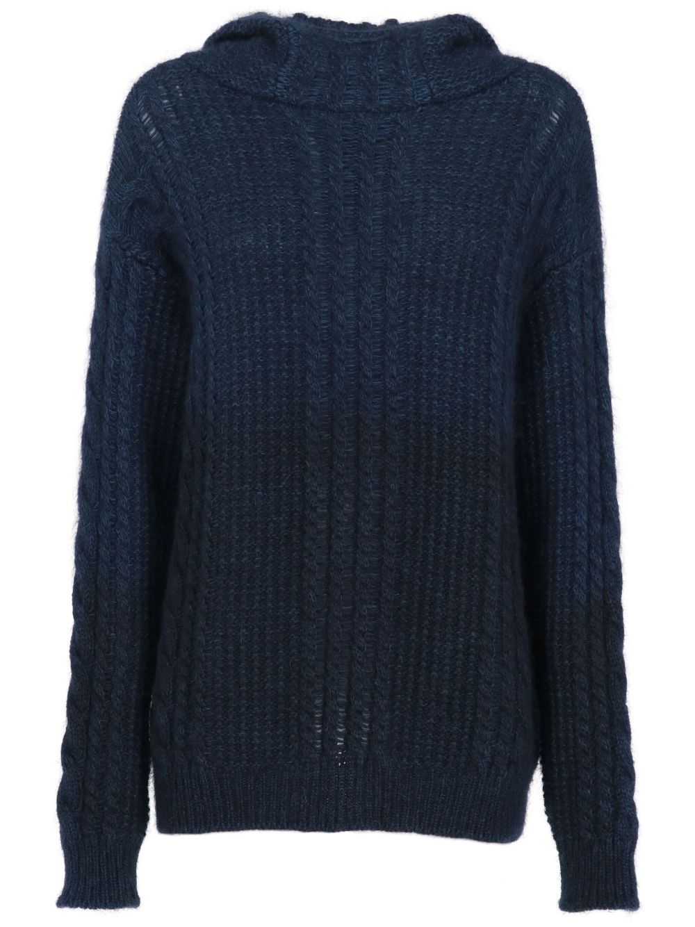 2010s cable-knit hoodie