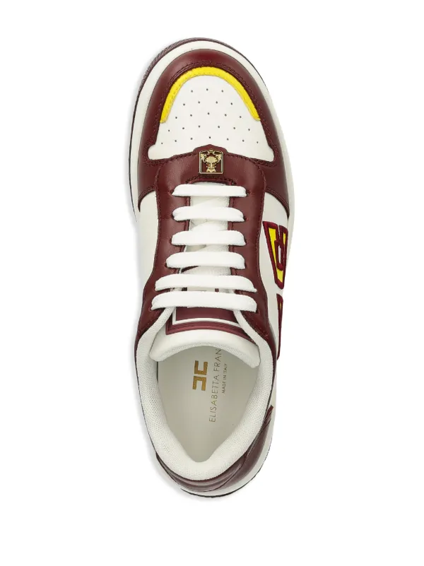 【24-25AW】ELISABETTA FRANCHI ツートンカラー スニーカー 2色 Elisabetta Franchi two-tone Leather Sneakers | Red | FARFETCH GR