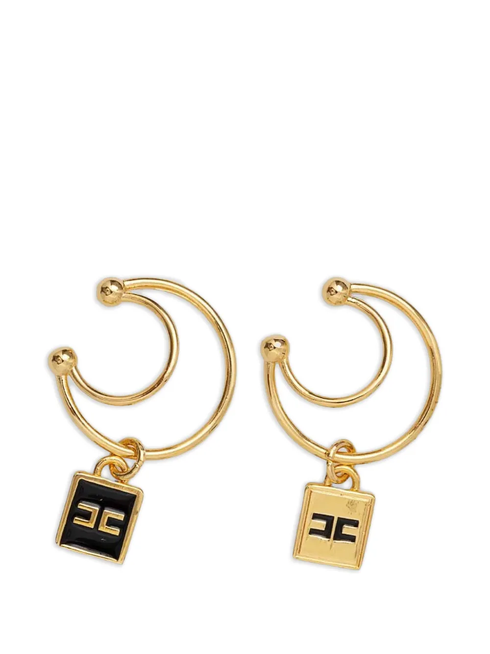 Elisabetta Franchi Ear cuff con logo - Oro