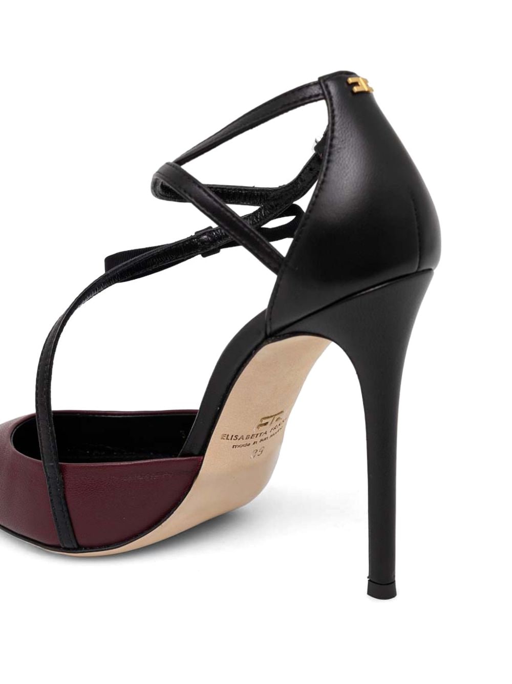 Shop Elisabetta Franchi 105mm Two-tone Leather Pumps In Black