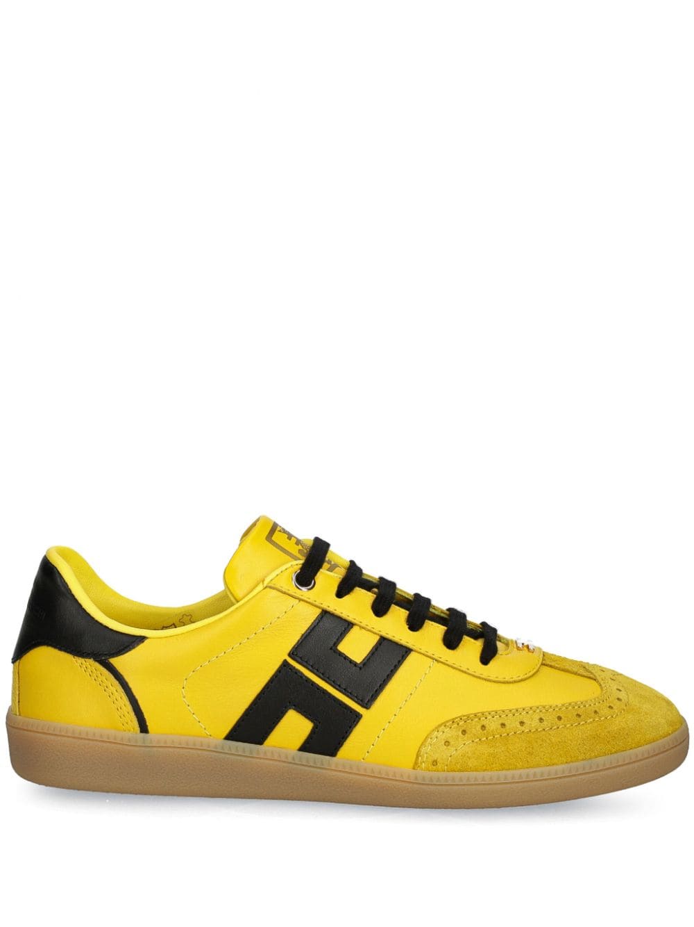 Elisabetta Franchi Appliqué-logo Leather Sneakers In Yellow