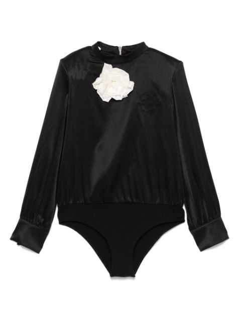 floral-appliqué bodysuit