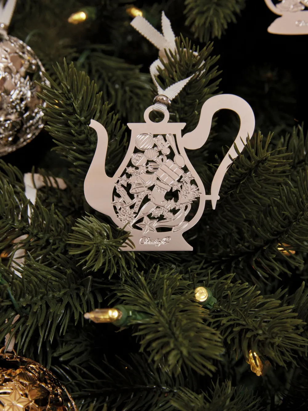 Christofle Mood Teapot 2024 Christmas Ornament In Silver
