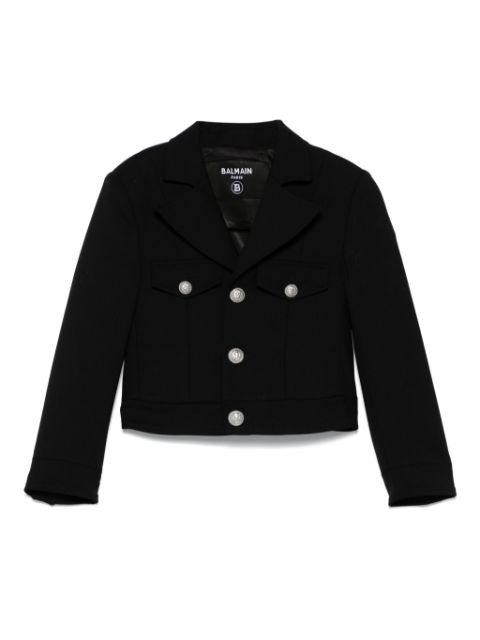 Balmain Kids blazer à logo embossé