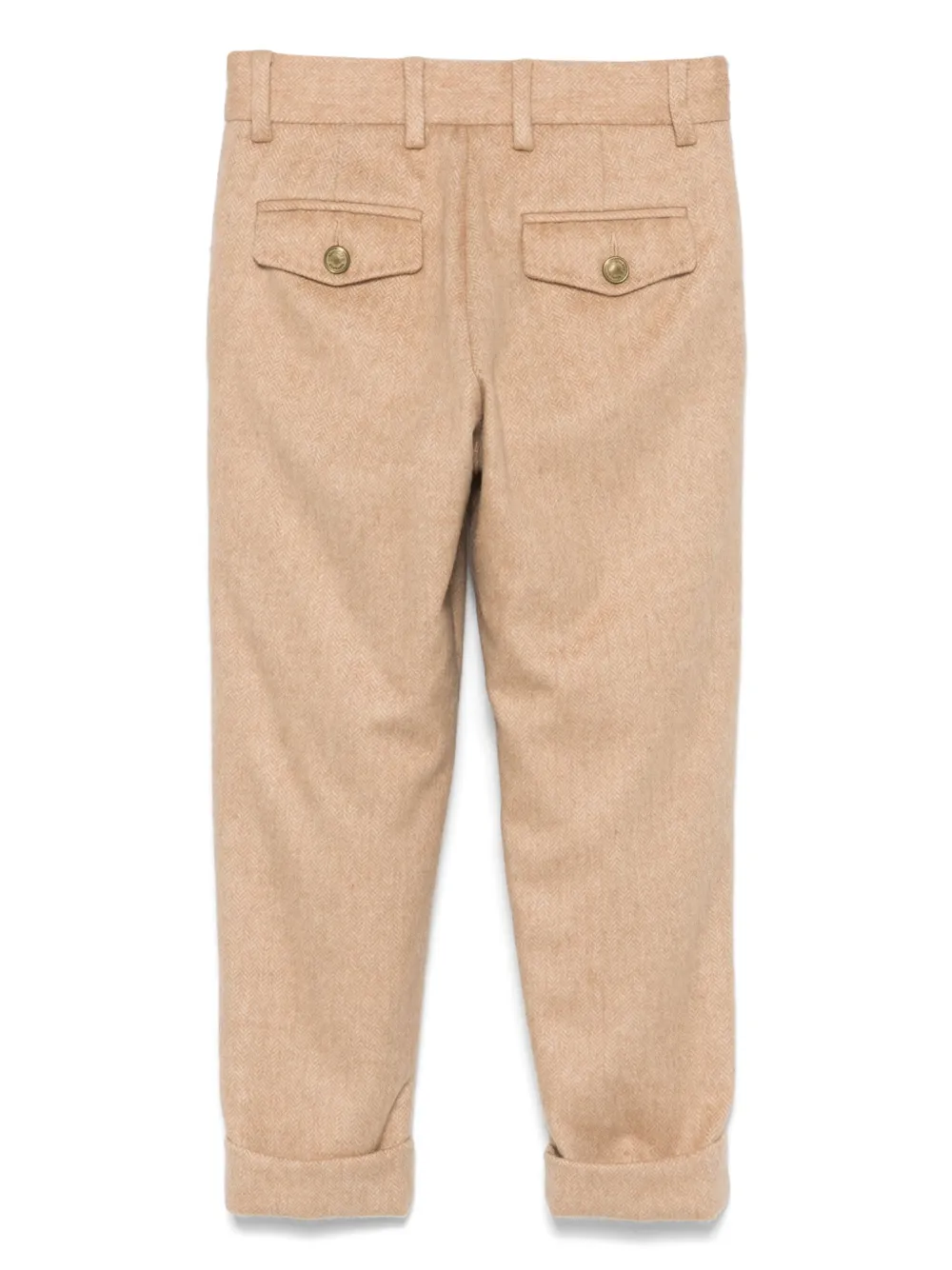 Eleventy Kids Pantalon met visgraatpatroon Beige