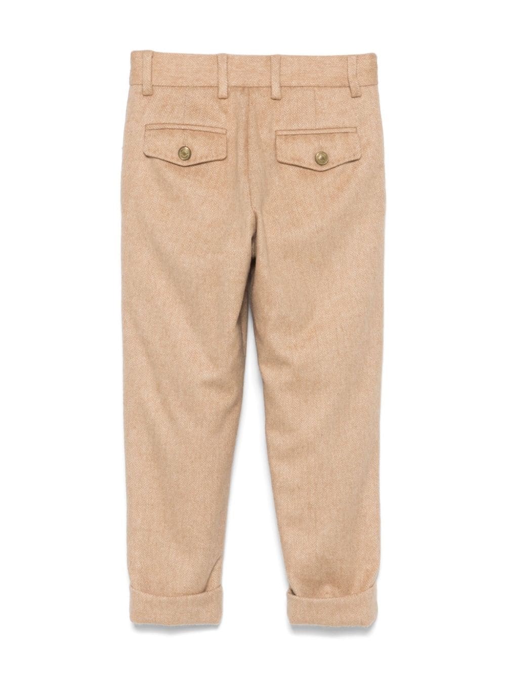 Eleventy Kids Pantalon met visgraatpatroon - Beige