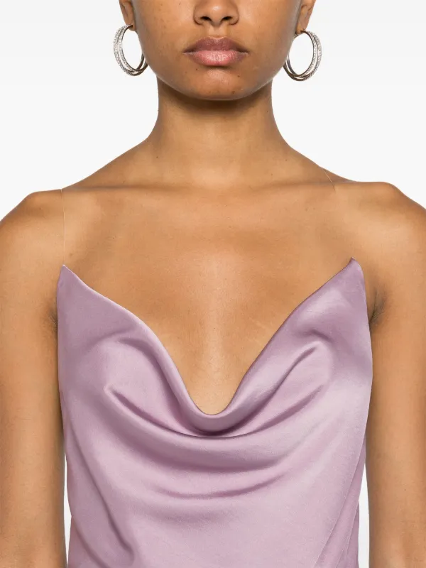 ワンピース Y PROJECT EVERGREEN INVISIBLE STRAP SLIP DRESS Evergreen Invisible Strap satin slip dress in purple - Y