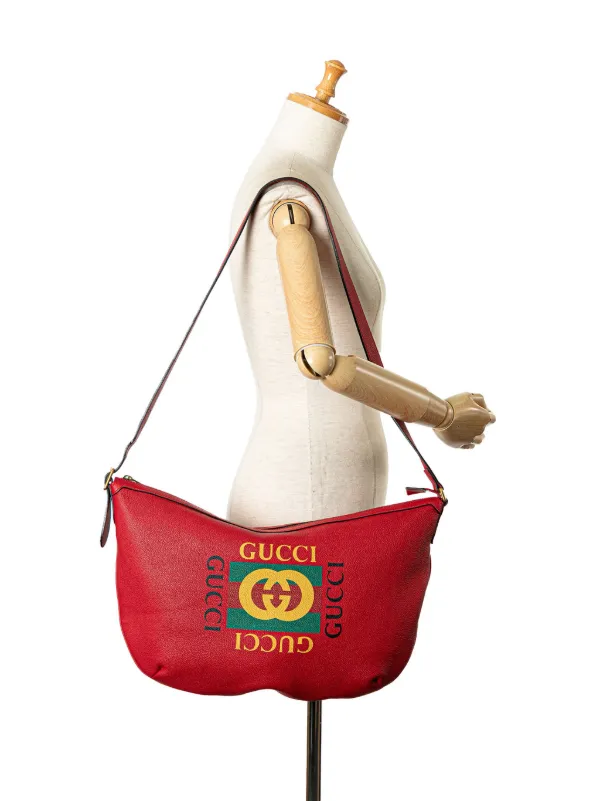 Gucci Pre Owned 2016 2023 Logo Half Moon Hobo Bag Red FARFETCH PH