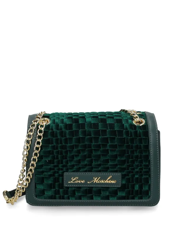 Love Moschino Velvet Shoulder Bag Green FARFETCH AO