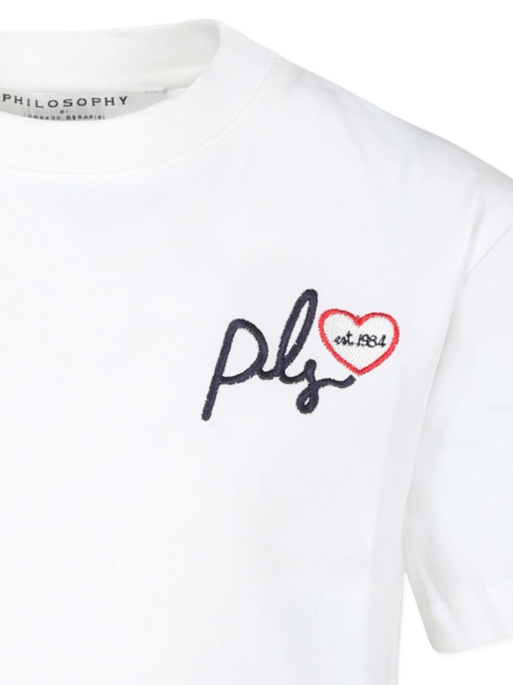 Philosophy Di Lorenzo Serafini Kids Cropped T-shirt met geborduurd logo Wit