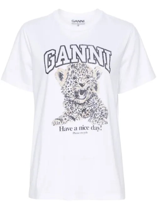 T-shirt à motif léopard - GANNI - Modalova