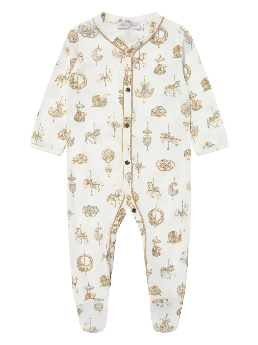 Atelier Choux Graphic-print Pajamas Set In White