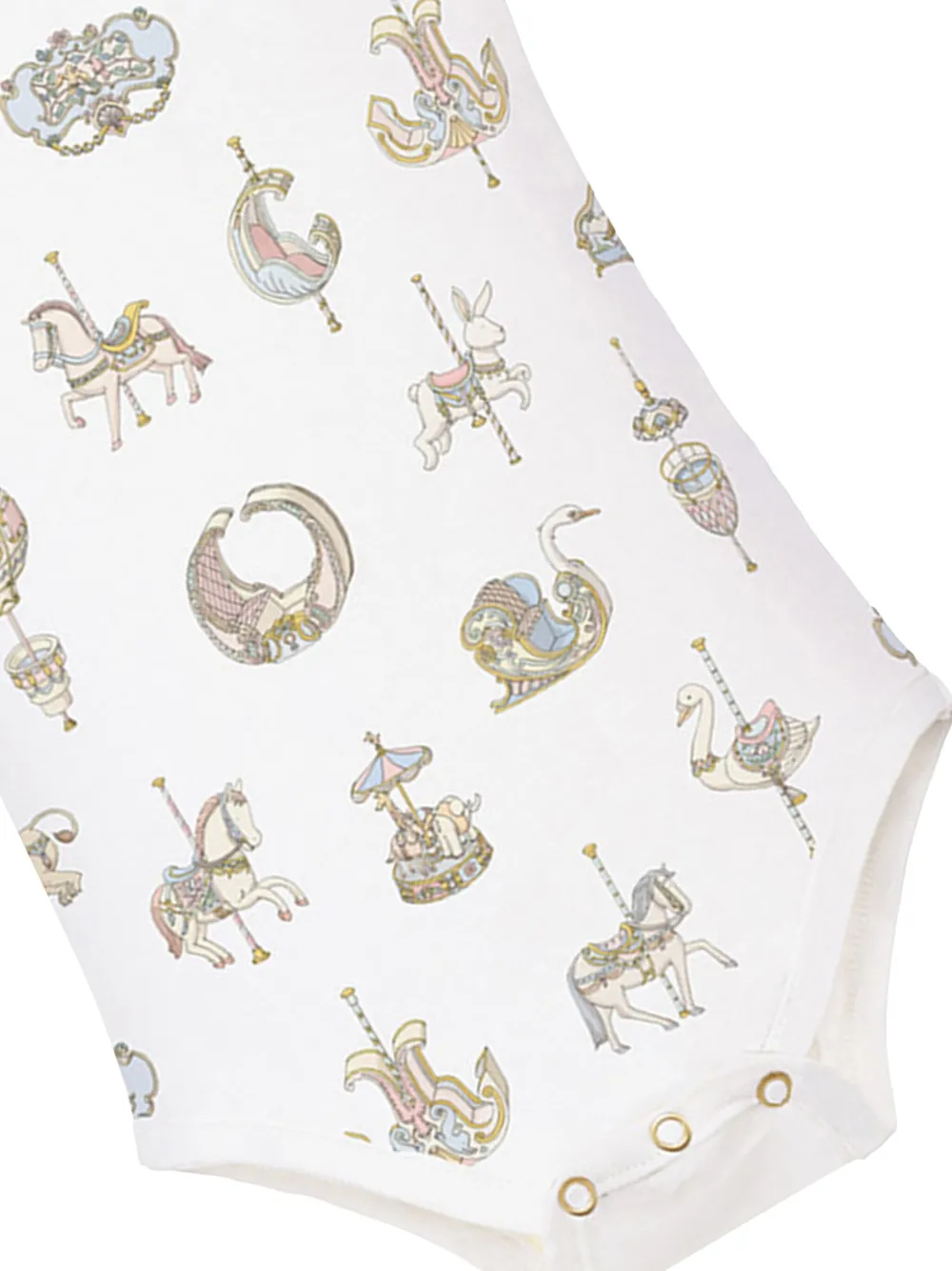 Atelier Choux Carousel Print Bodysuit (9-12 Months) In White