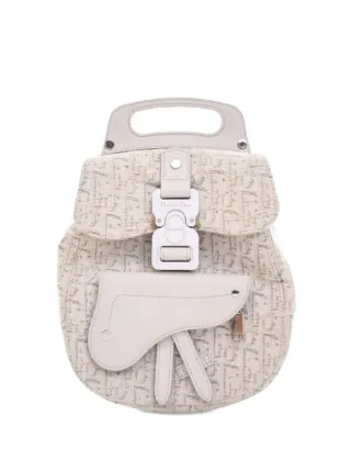 Christian Dior Pre Owned 2020 Mini Oblique Canvas Saddle Backpack Brown FARFETCH IE