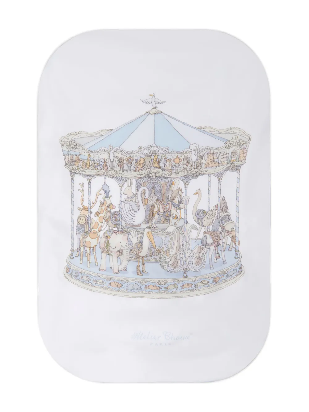 Atelier Choux carousel-print blanket | White | Image 1