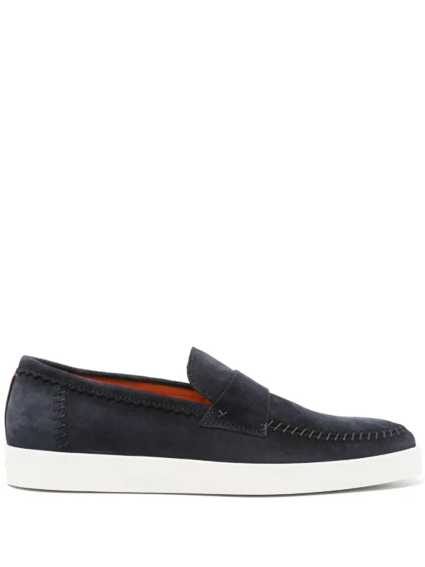 Santoni スエード ローファー | ブルー | FARFETCH JP