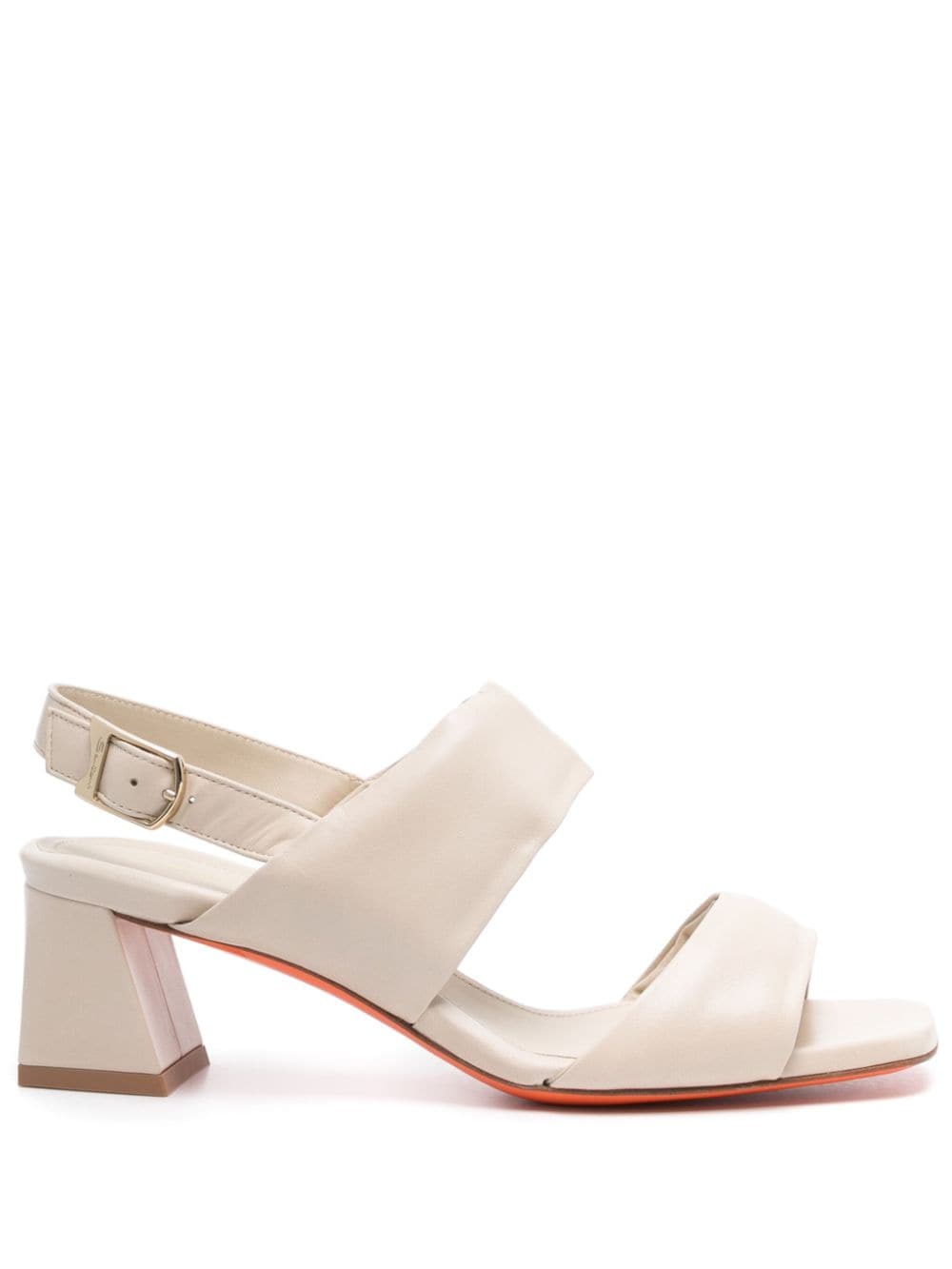 Santoni 60 mm slingback sandalen met dubbele bandjes Beige