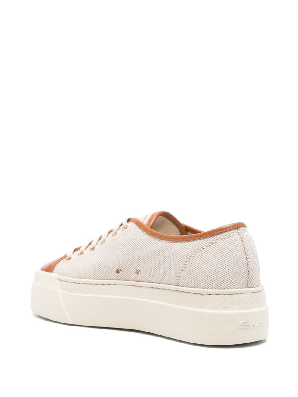 Santoni canvas platform sneakers Neutrals