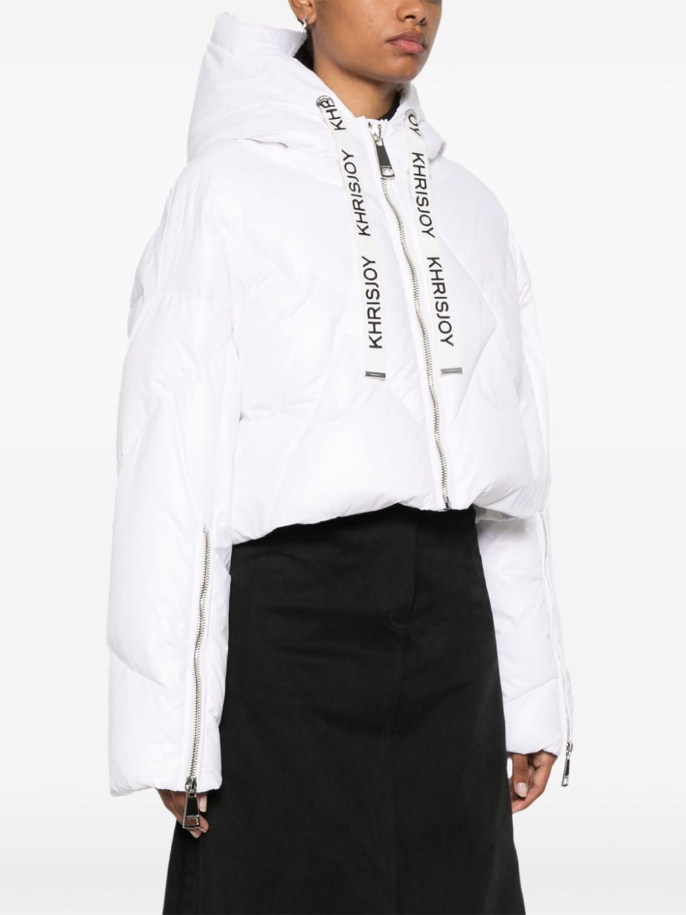 Shop Khrisjoy Crop Puff Jacket In White