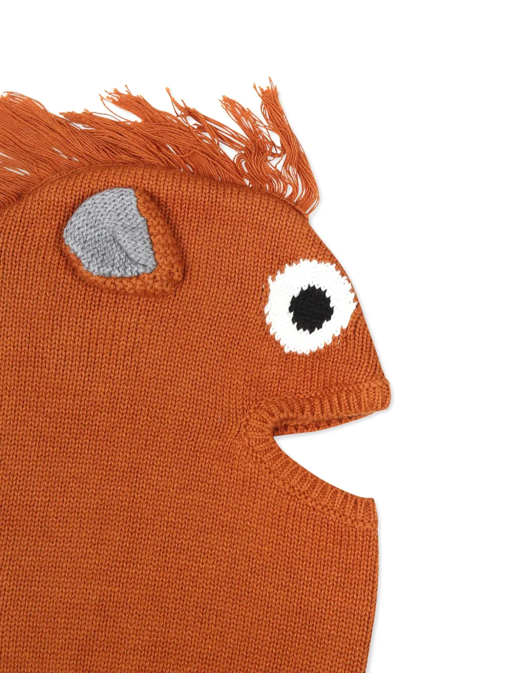 Stella Mccartney Cotton-wool Knitted Horse Hat In Brown
