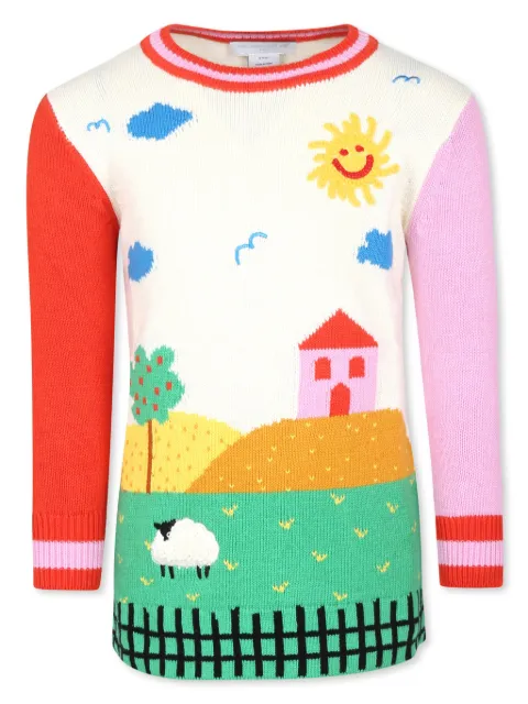 Stella McCartney Kids farmyard-graphic knitted dress