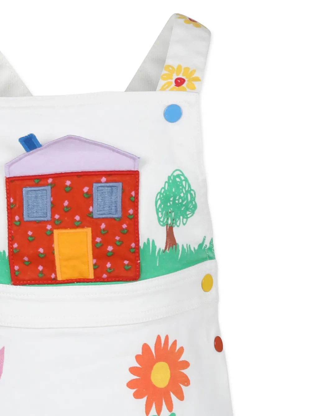 Stella McCartney Kids Mouwloze jurk met applicatie Wit