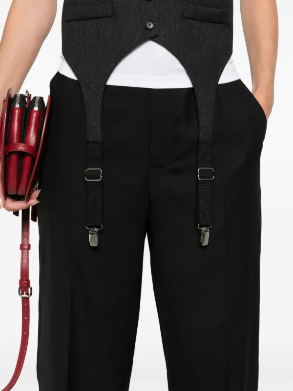 【関税&送料込】Moschino High Waist Pants Moschino high-waist Tailored Trousers | Black | FARFETCH GE