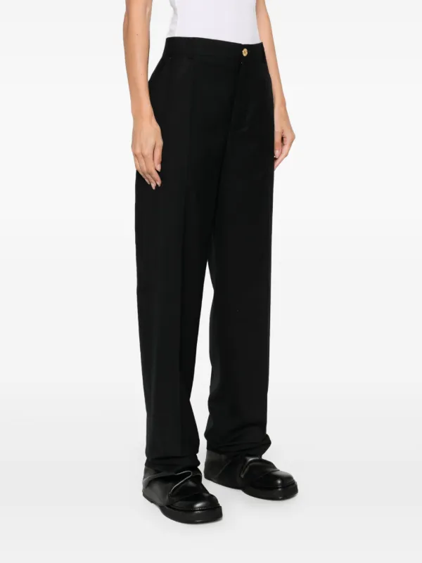 パンツ Moschino Tailored Black Trousers With Refined Cuffs Moschino high-waist Tailored Trousers | Black | FARFETCH