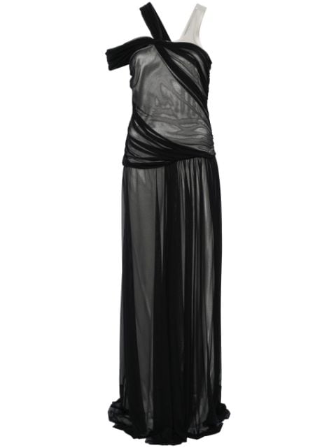 draped gown