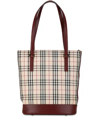 Burberry Pre Owned 2000 2017 House Check Tote Bag Brown FARFETCH AO