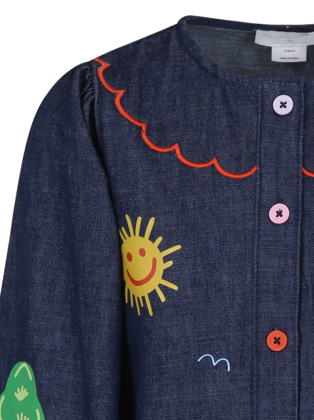 Stella McCartney Kids Mouwloze jurk met applicatie Blauw