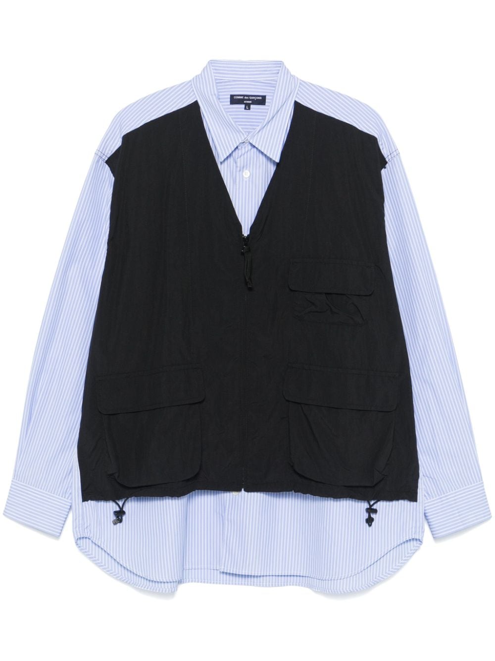 Shop Comme Des Garçons Homme Deux Striped Shirt In Blue