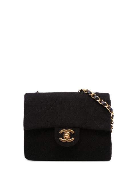 Affordable HOT SALE CHANEL 1989-1991 Mini Square Classic Jersey Flap crossbody bag Women