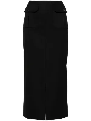 ワンピース CHLOE Women Long Skirts 25SRO49263001 Black Chloé Tiered Long Skirt In Silk Georgette & Lace | Chloé HK