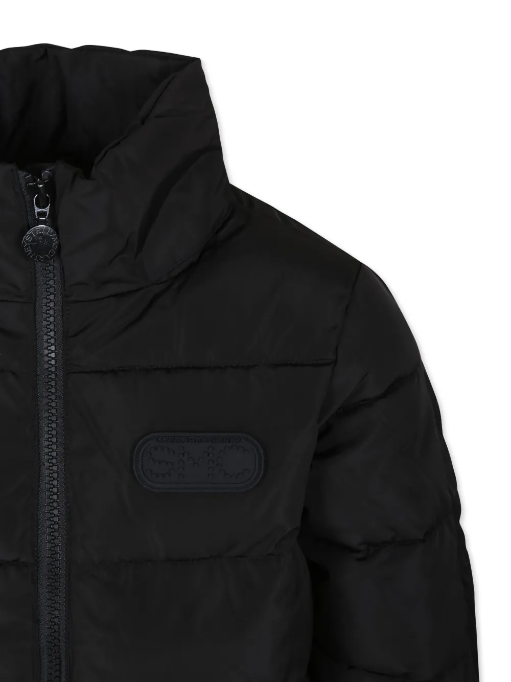 Stella McCartney Kids Gewatteerd jack met logopatch Zwart