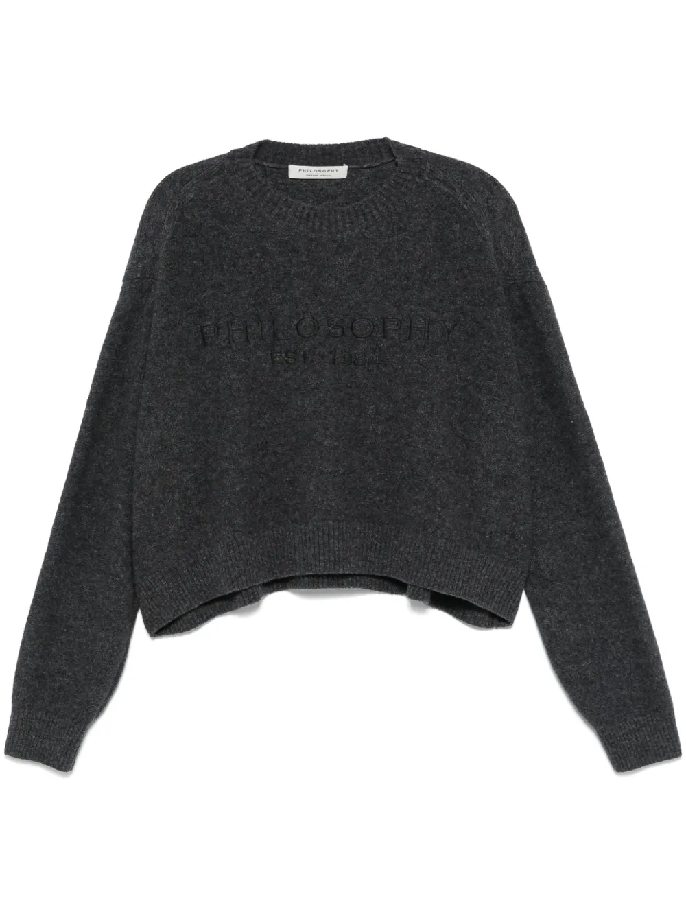 Shop Philosophy Di Lorenzo Serafini Logo-embroidered Sweater In Grey