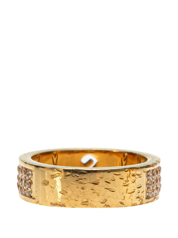 Fendi Pre Owned 21th Century Gold Plated F Is Fendi Crystal Band Costume Ring Gold FARFETCH IE