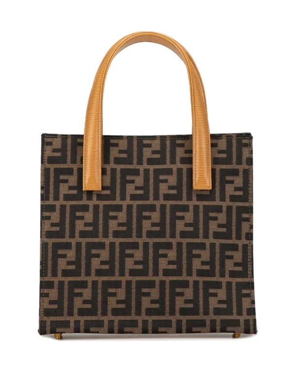 Fendi Pre Owned 20th Century Zucca Canvas Front Pocket Tote Satchel Brown FARFETCH IE