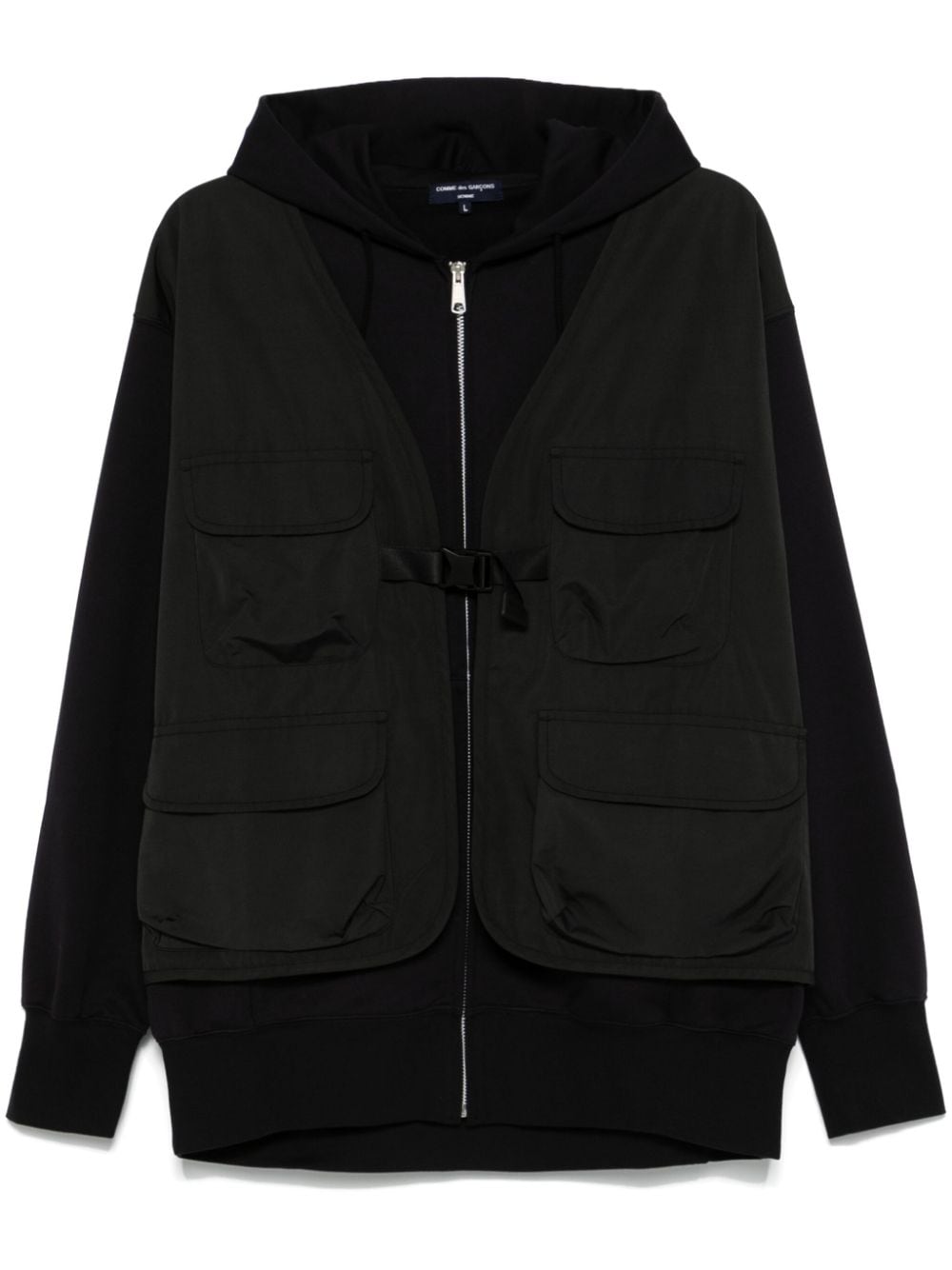 Shop Comme Des Garçons Homme Deux Layered-design Hoodie In Black